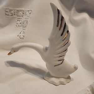 Vintage Porcelain Figurine Gold Accent